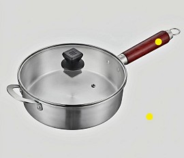 Fine silver saute pan with tempered glass lid £15000 Order number 458