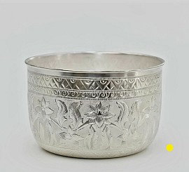 Fine elegant silver bowl with intricate geometric carvings £5000 order number 488