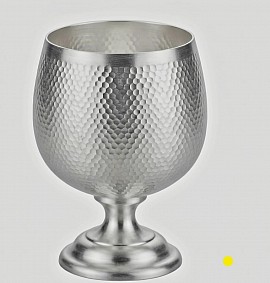 Elegant hammered pure silver pedestal goblet £1800 order number 880