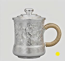 Handcrafted silver mug with woven handle £1880 order number 880