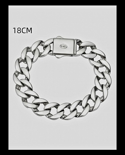 Thick sterling silver Cuban bracelet £180 54