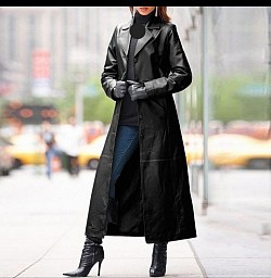 Fine quality long leather coat £50 order number 880